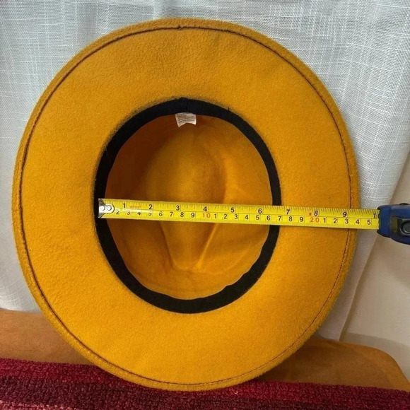 Panama Style Fashion Hat Mustard - Picture 5 of 5